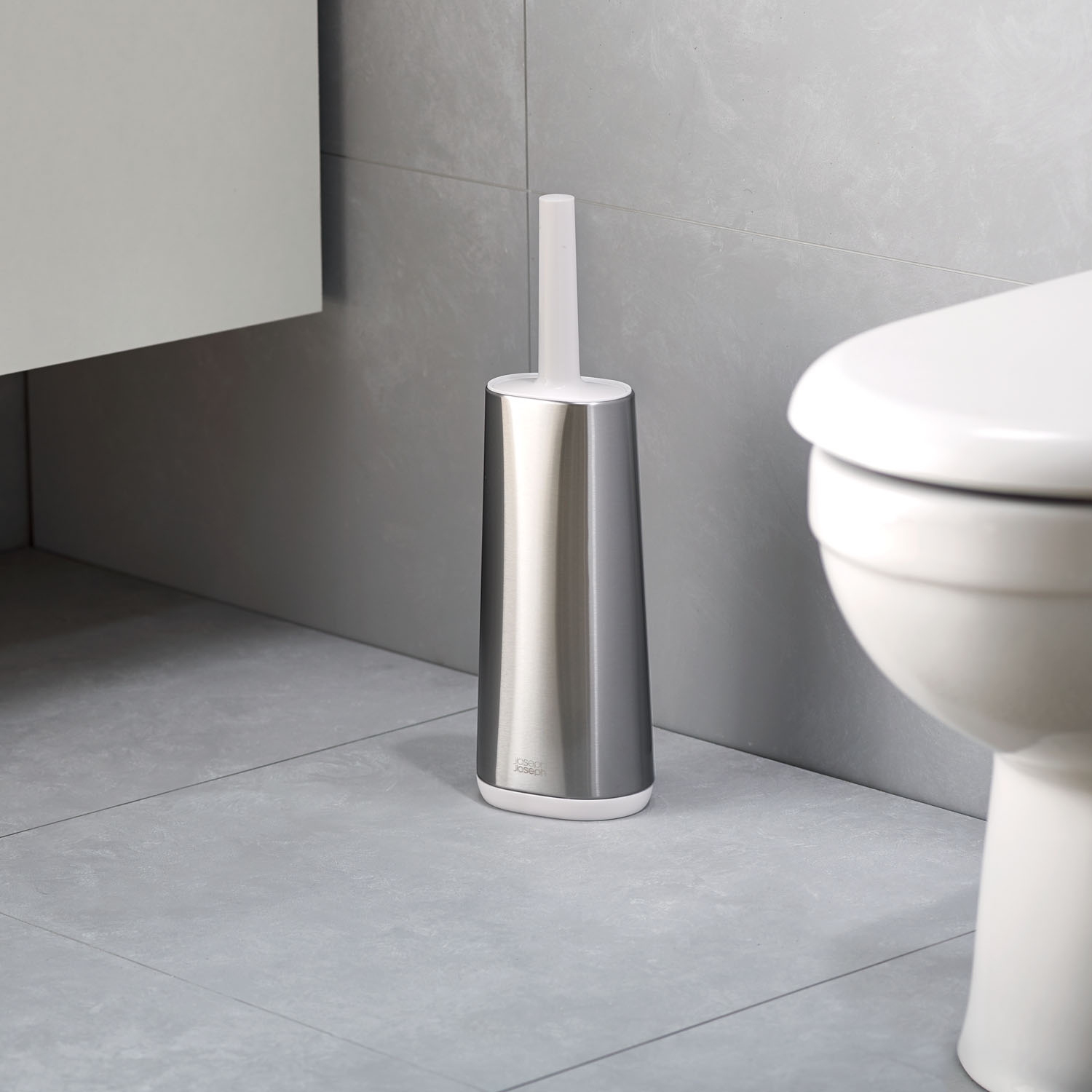 WC Bürstengarnitur FLEX STEEL 70517 weiß/Edelstahl, Joseph Joseph