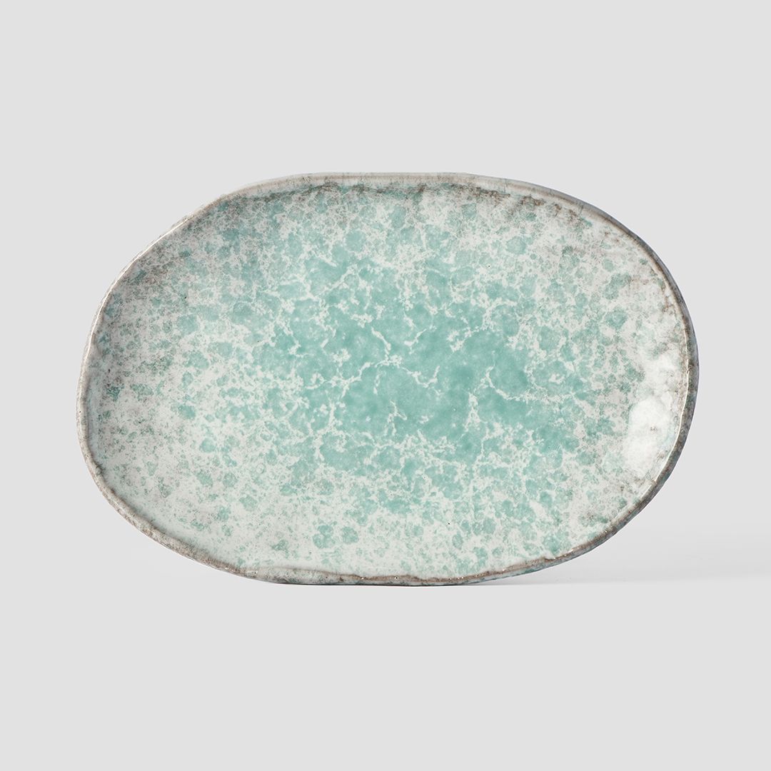 Dessertteller AQUA SPLASH 17 x 11 cm, oval, blau, MIJ