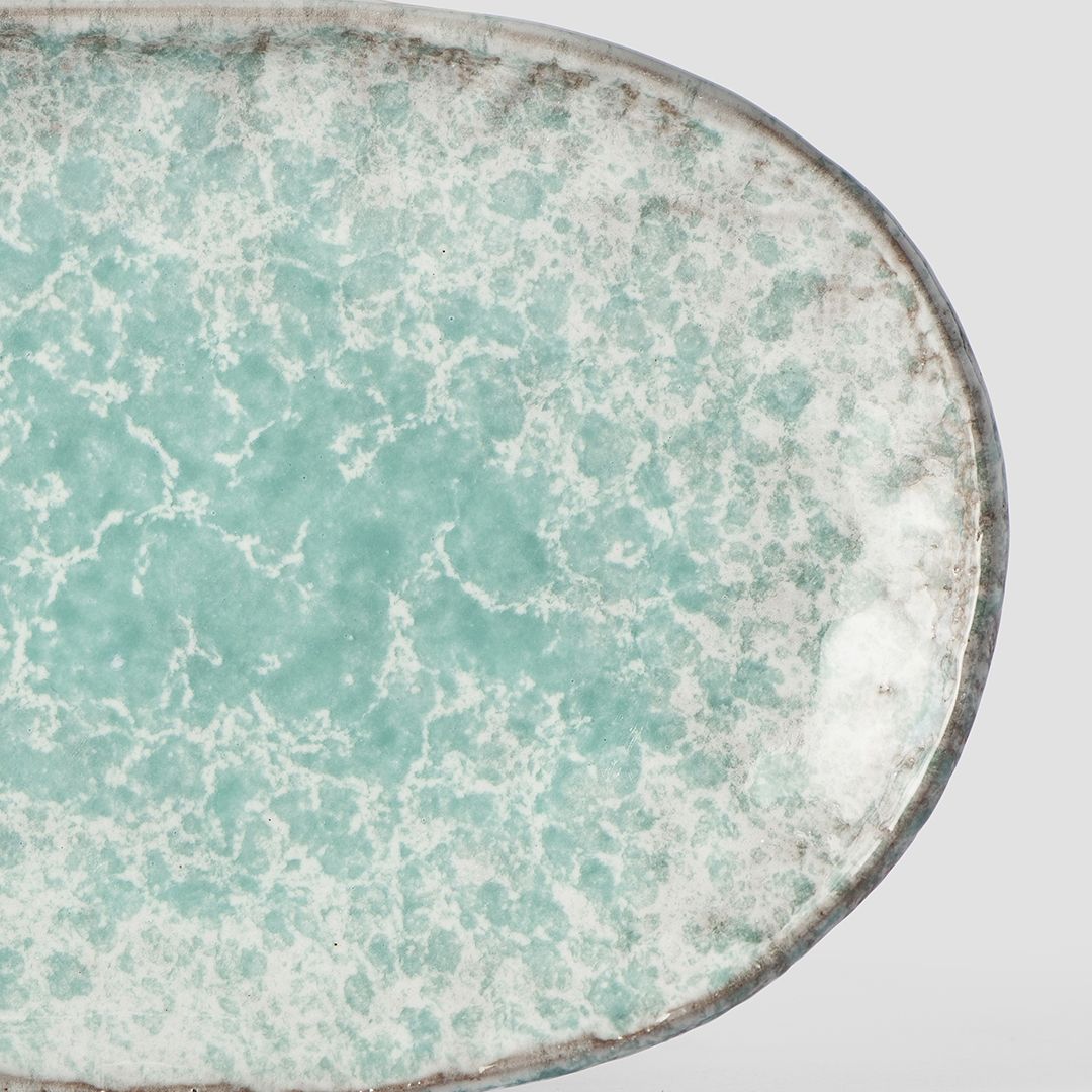 Dessertteller AQUA SPLASH 17 x 11 cm, oval, blau, MIJ