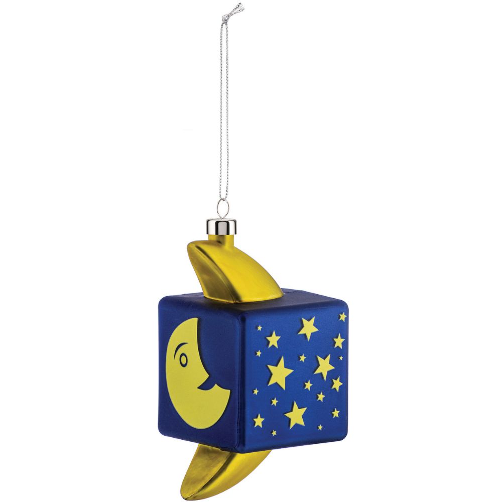 Weihnachtsschmuck CUBIK MOON, blau, Alessi