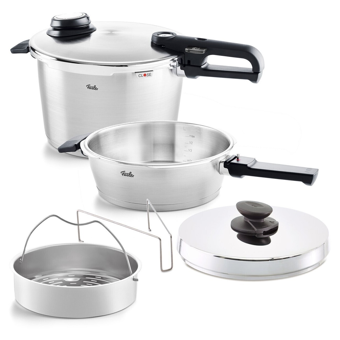 Schnellkochtopf VITAVIT PREMIUM, 2er-Set, 8 l/ 4,5 l, Fissler