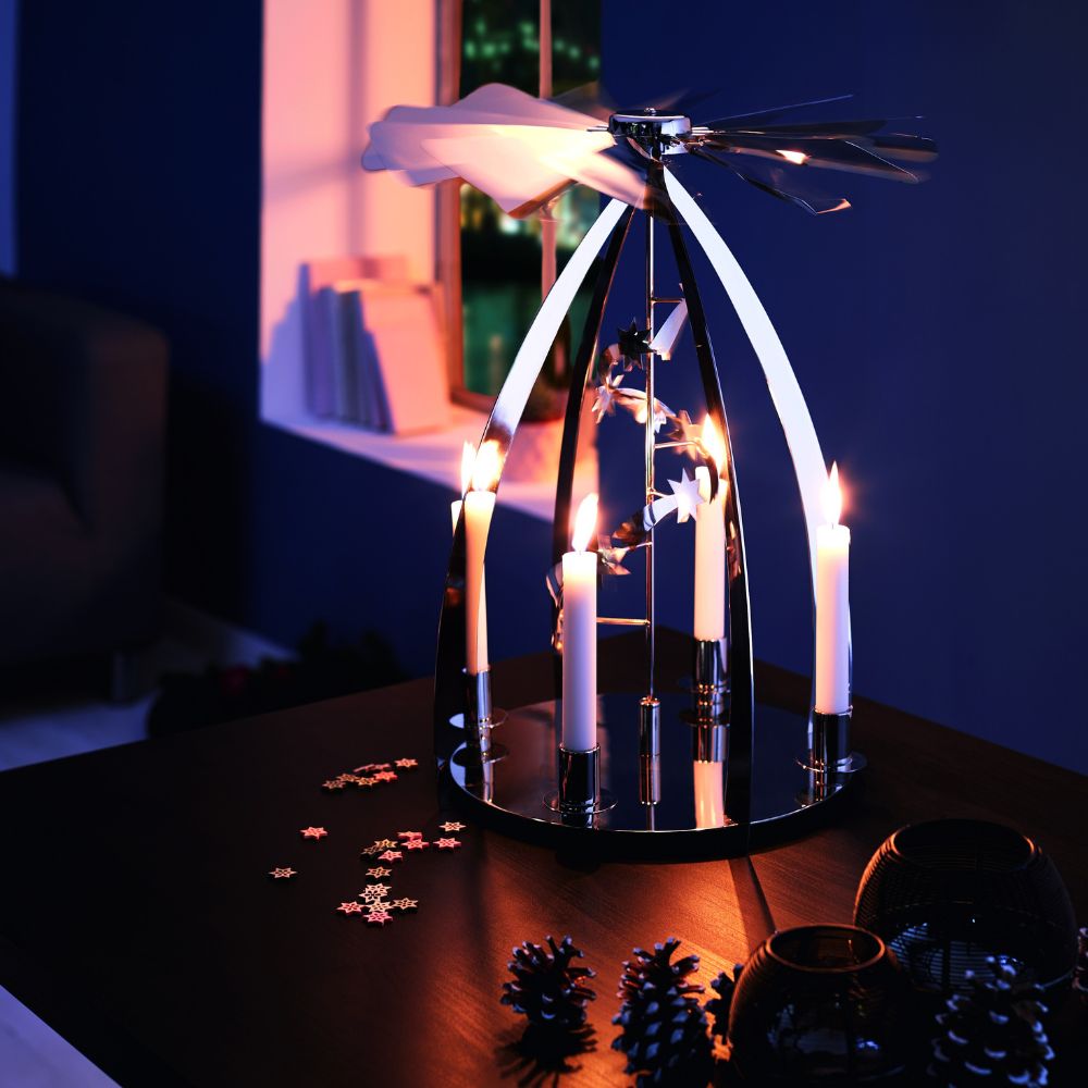 Weihnachtskarussell STILLE NACHT Philippi 51 cm silber