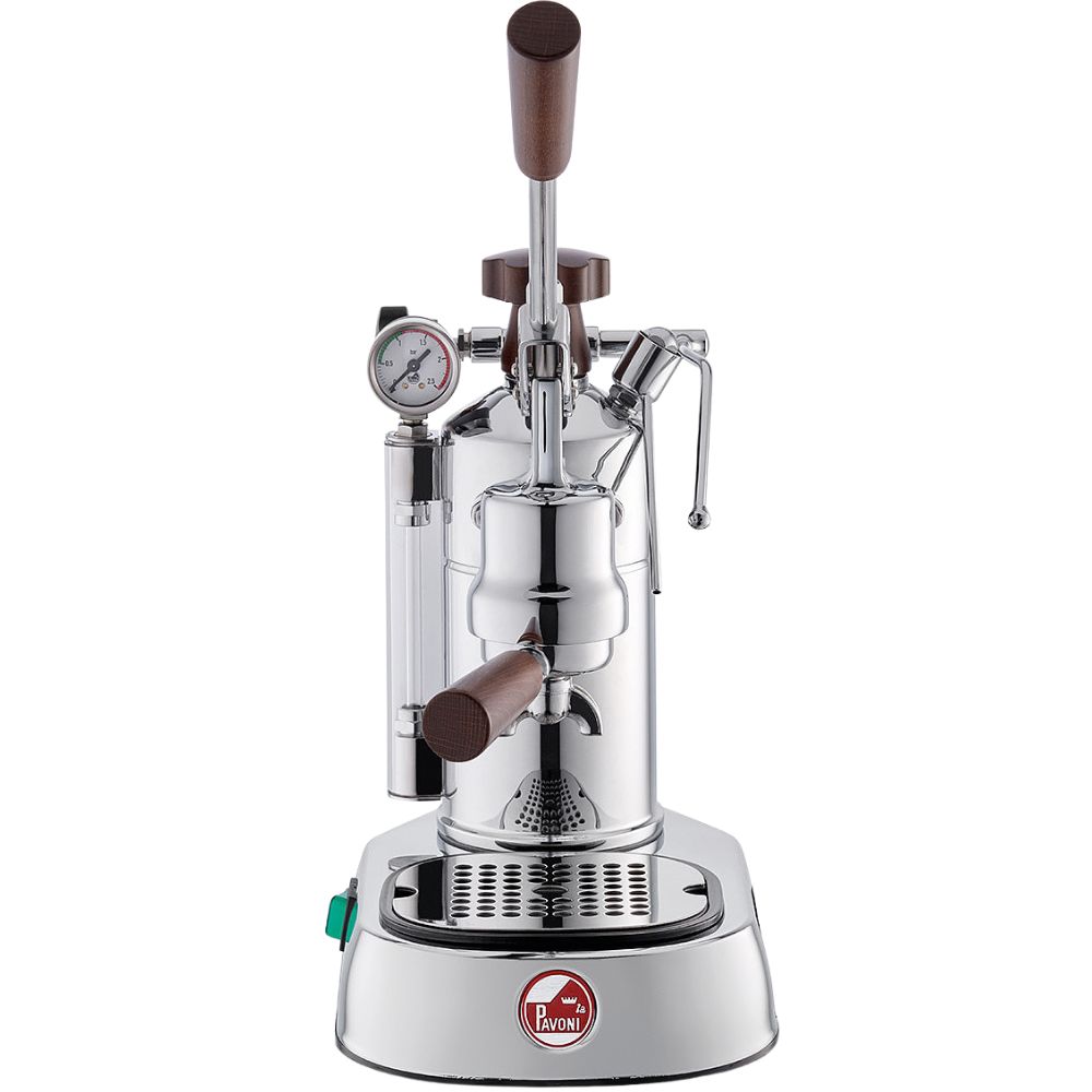 Handhebelmaschine LUSSO La Pavoni Silber, Holzgriff, La Pavoni
