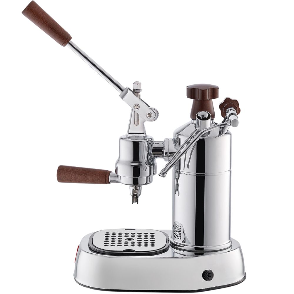 Handhebelmaschine LUSSO La Pavoni Silber, Holzgriff, La Pavoni
