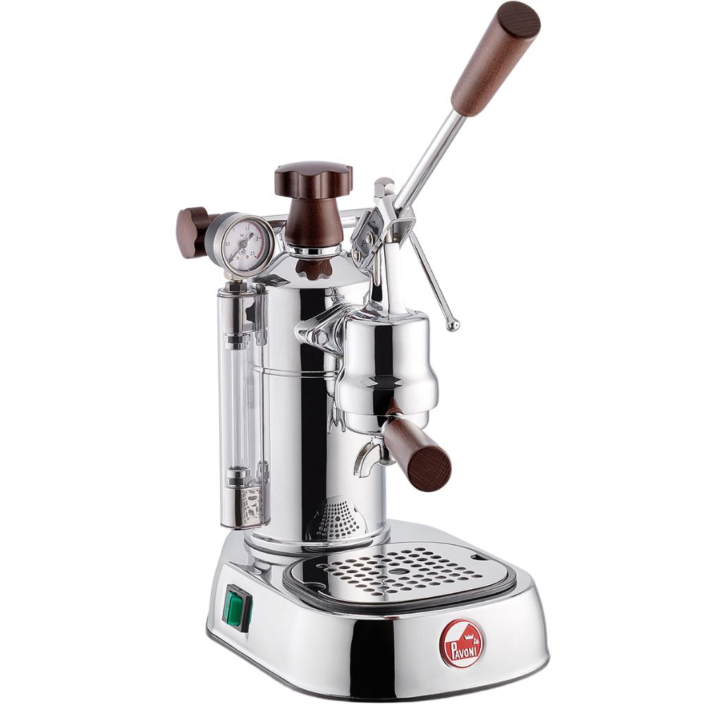 Handhebelmaschine LUSSO La Pavoni Silber, Holzgriff, La Pavoni