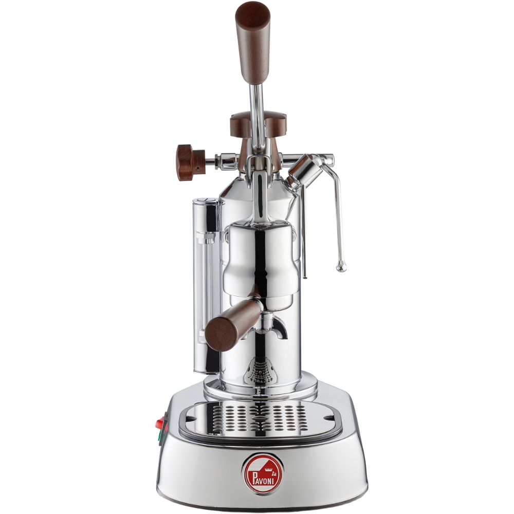 Handhebelmaschine EUROPICCOLA LUSSO, Silber, Holzgriff, La Pavoni