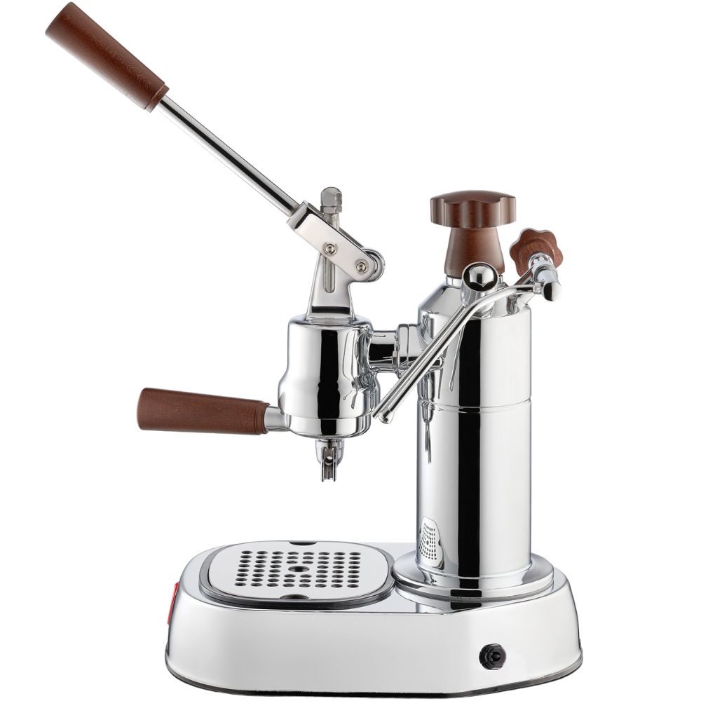 Handhebelmaschine EUROPICCOLA LUSSO, Silber, Holzgriff, La Pavoni