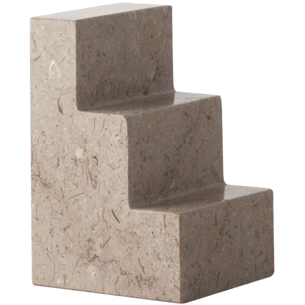 Buchstütze STAIR CUBE, Travertin/Kalkstein, Printworks