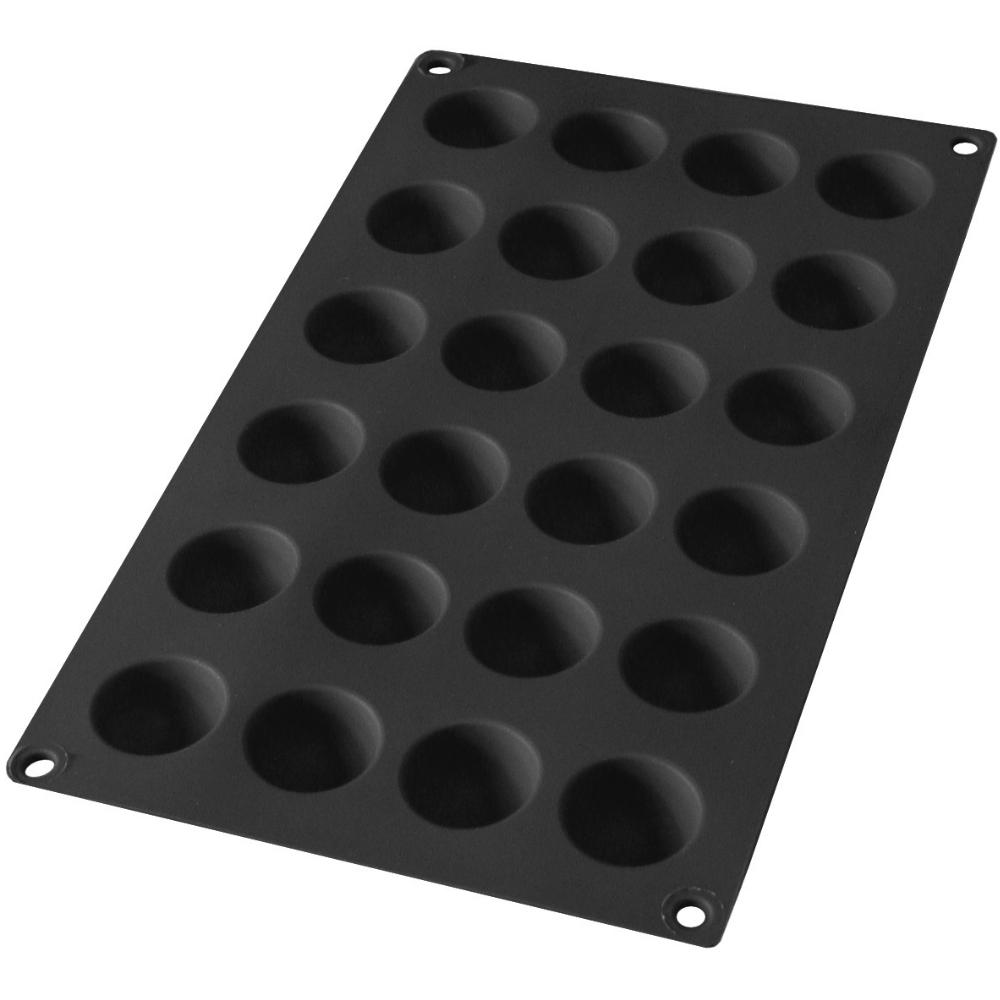Silikonbackform 30 cm, Mini-Halbkugel, schwarz, Lékué