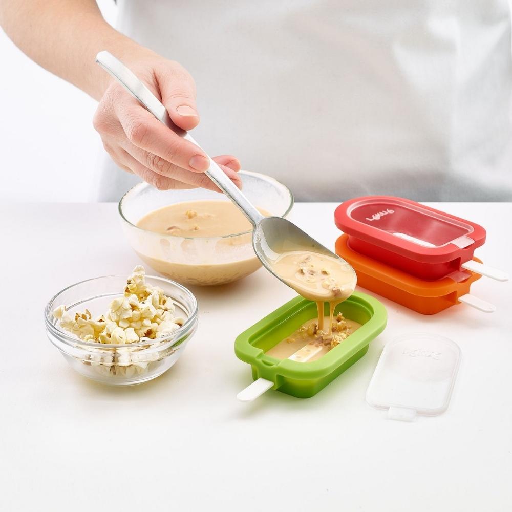 Eiscremeformen, 4er-Set, mehrfarbig, Silikon, Lékué