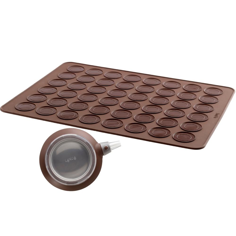 Französische Macarons Backmatte Set, braun, Lékué