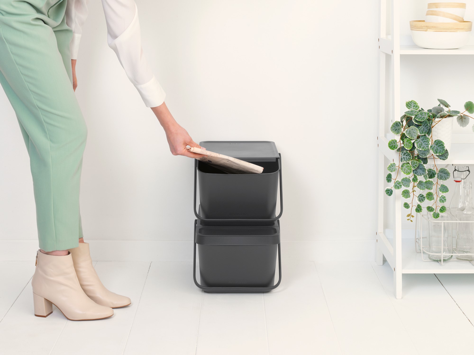 Mülleimer SORT & GO 20 l, stapelbar, grau, Brabantia