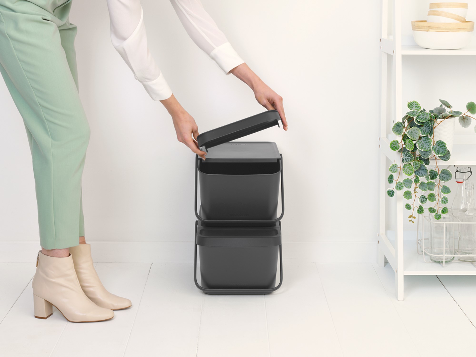 Mülleimer SORT & GO 20 l, stapelbar, grau, Brabantia
