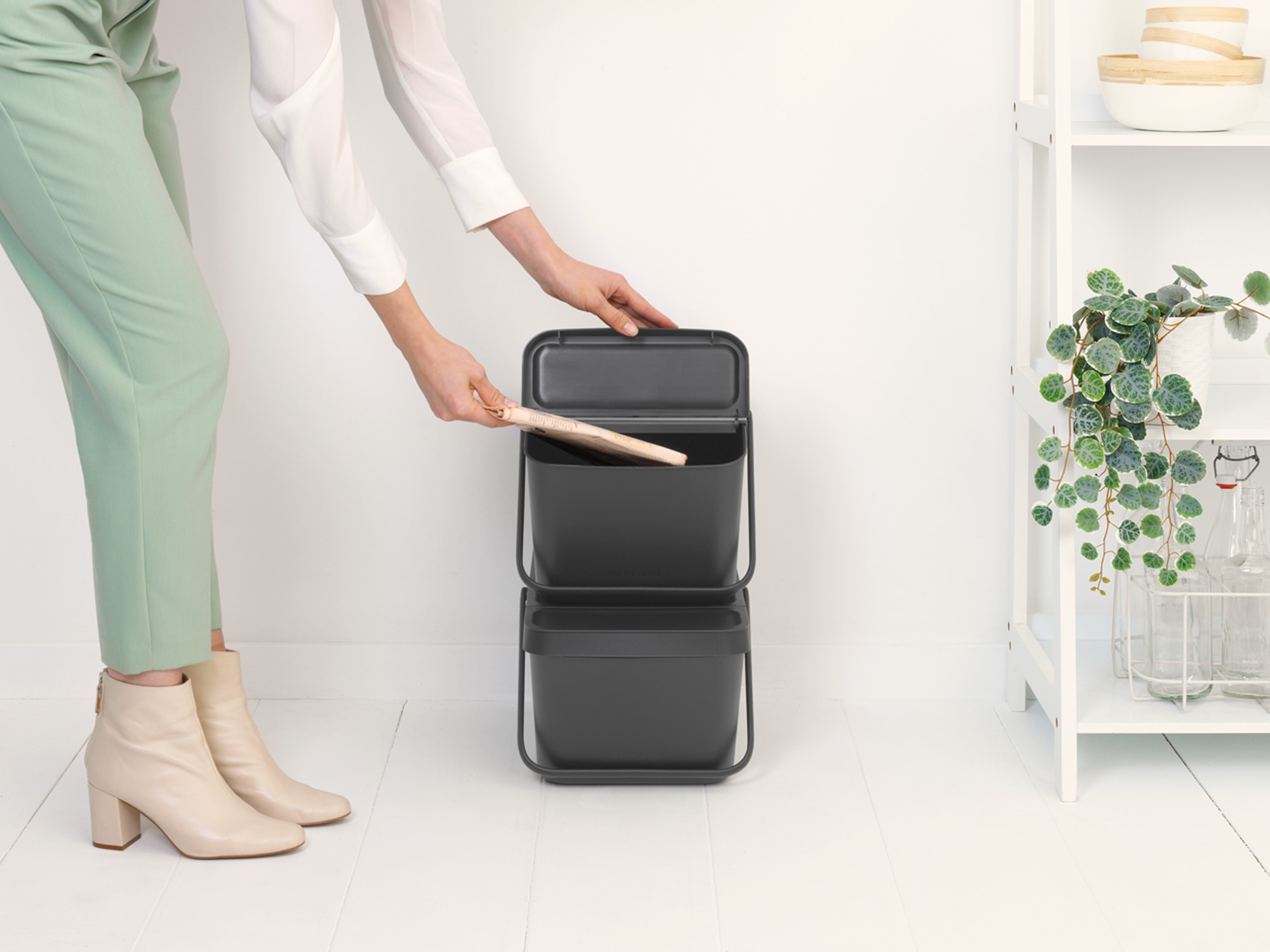 Mülleimer SORT & GO 20 l, stapelbar, grau, Brabantia