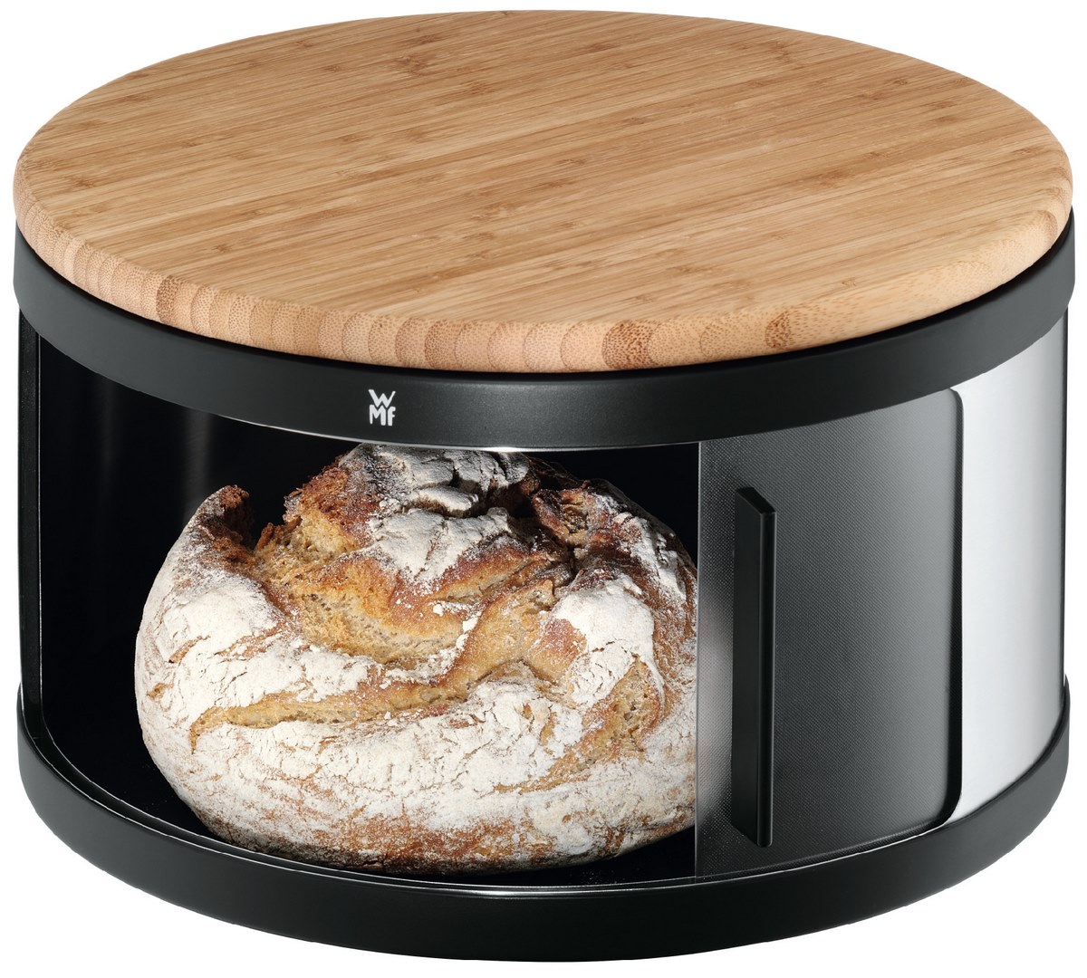 Brotkasten 32 cm, rund, mit Holzdeckel/Schneidebrett, WMF