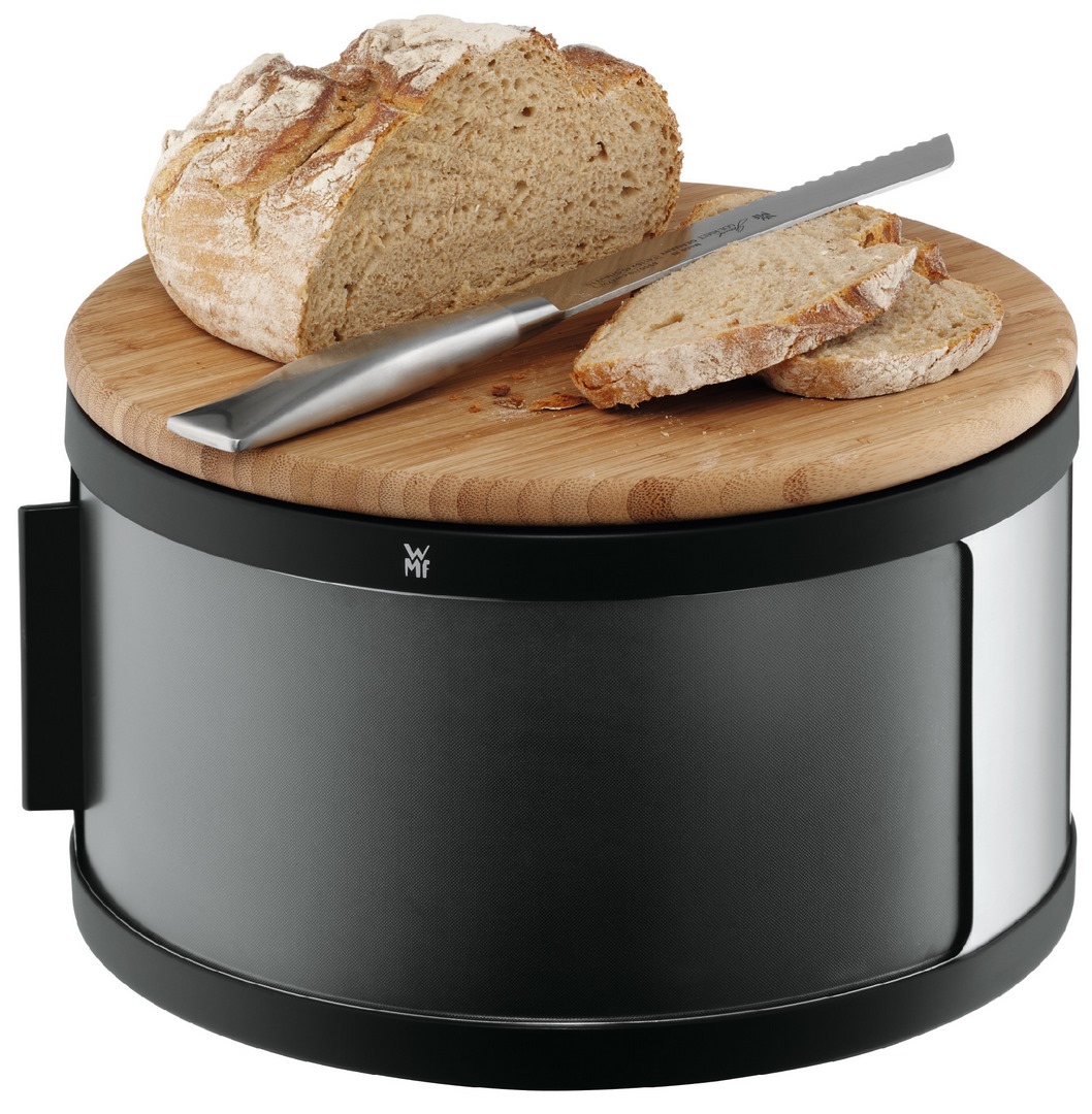 Brotkasten 32 cm, rund, mit Holzdeckel/Schneidebrett, WMF