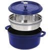 Cocotte 26 cm mit Dämpfeinsatz, rot, Gusseisen, Staub