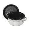 Kochtopf Kasserolle COCOTTE 24 cm, rund, weiß, Staub