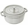 Kochtopf Kasserolle COCOTTE 24 cm, rund, weiß, Staub