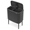 Touch Mülleimer BO 11 + 23 l, mattschwarz, Brabantia
