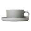 Teetasse mit Untertasse PILAR, 2er-Set, 170 ml, hellgrau, Blomus