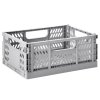 Klappbox CRATE M, 28 cm, hellgrau, 3 Sprouts