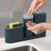 Spülbecken-Reinigungs-Set SINKBASE PLUS mit Spülmittelspender, grau, Joseph Joseph