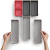 Schubladen-Organizer DUO BLOX 85190, 7-teilig, grau/rot, Joseph Joseph