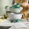 Schüsseln-Set NEST 40112, 9-teilig, mit Seiher Und Messlöffel, grau/grün, Joseph Joseph