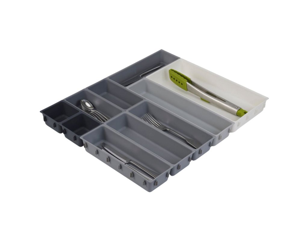 Keukenlade-organizer BLOX 85200, set van 10 stuks, grijs, Joseph Joseph