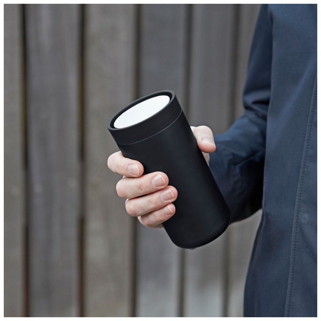 Reisbeker TO GO CLICK 400 ml, zwart metallic, Stelton