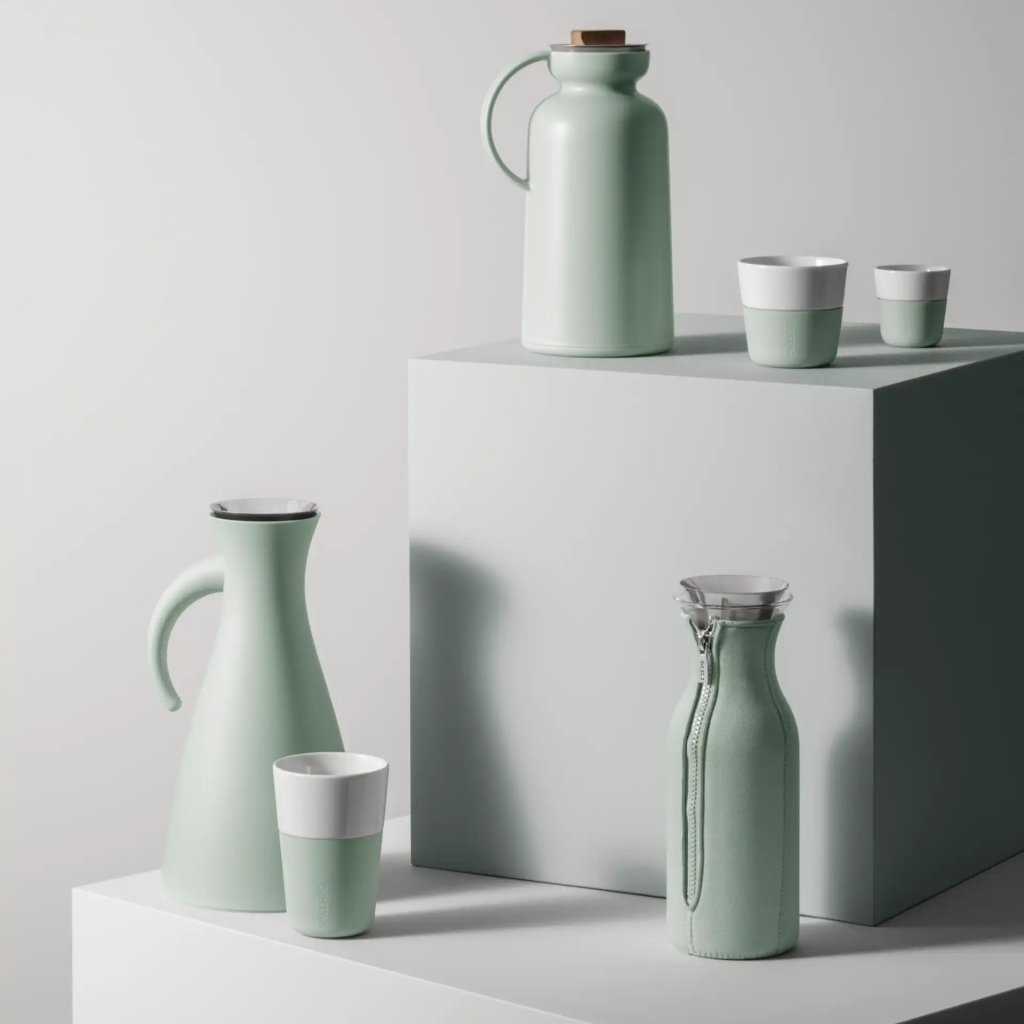 Thermosbeker voor espresso 80 ml, set van 2 stuks, salie, Eva Solo