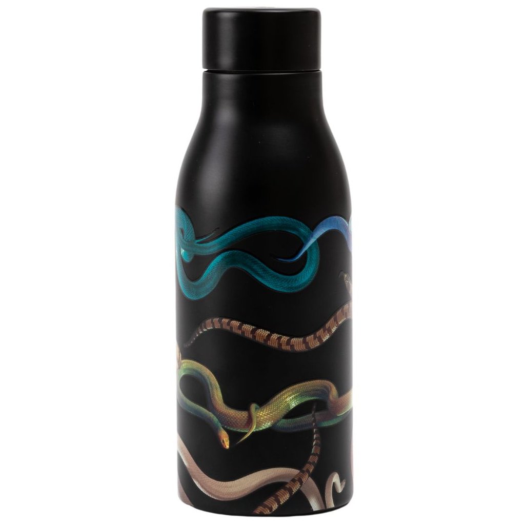 Thermosflesje TOILETPAPER SNAKES 500 ml, zwart, Seletti