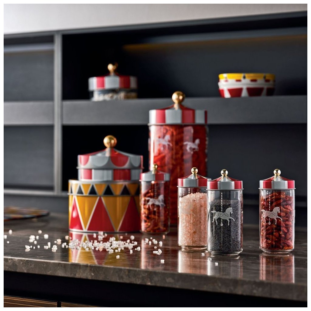 Opbergbus CIRCUS, set van 2 stuks, helder, Alessi