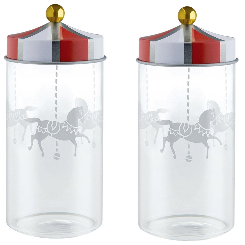 Opbergbus CIRCUS, set van 2 stuks, helder, Alessi
