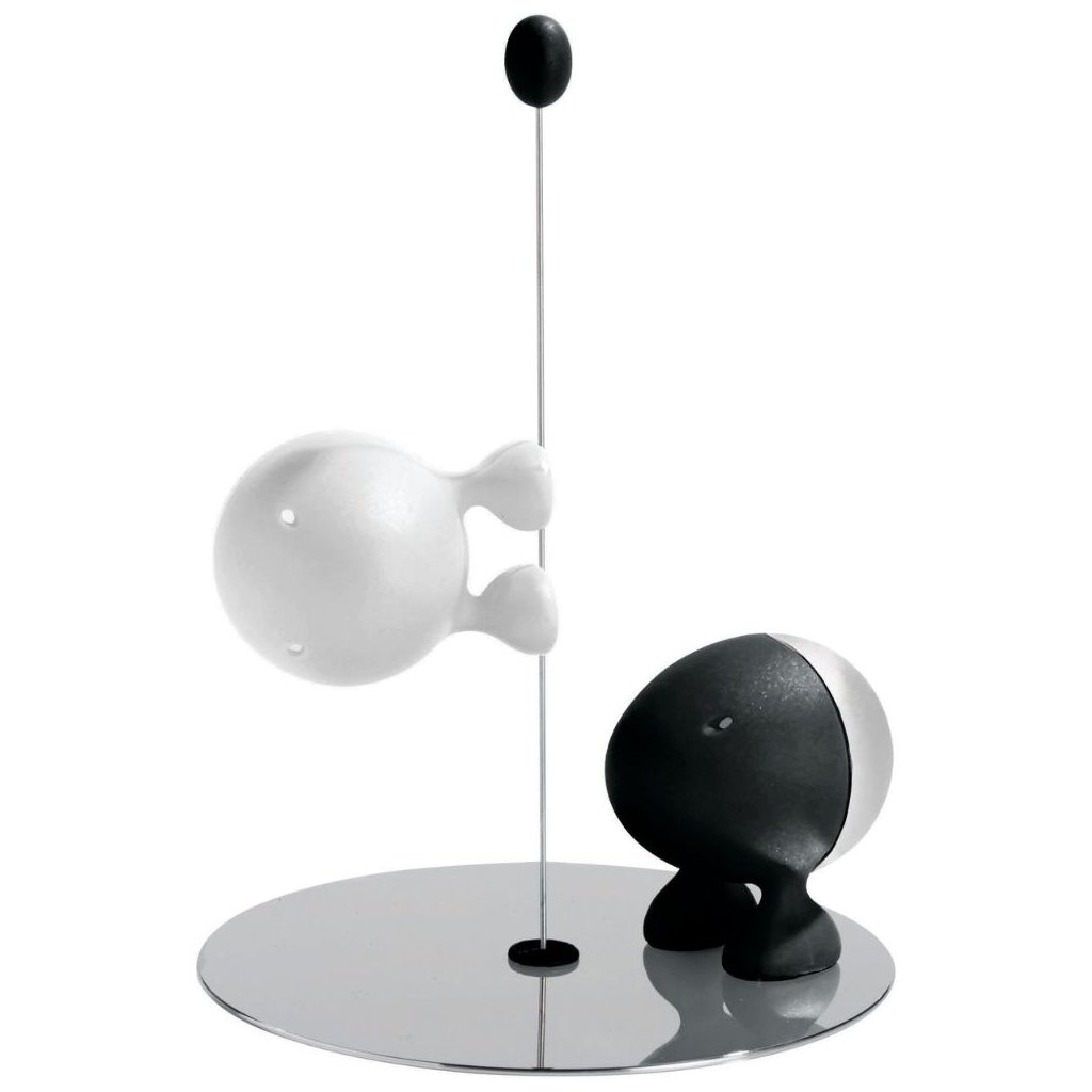 Peper- en zoutstel LILLIPUT 14 cm, zwart/wit, Alessi