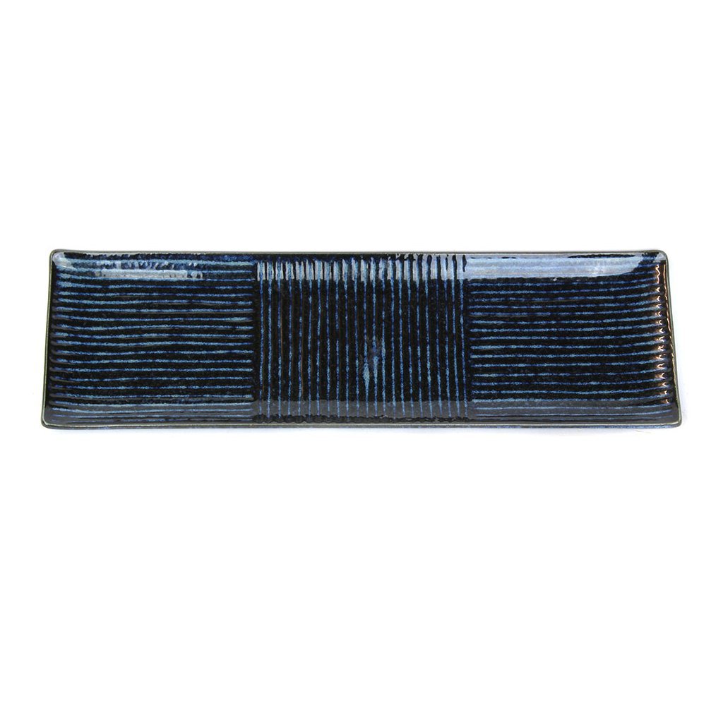 Sushibord LINES 33 x 10 cm, donkerblauw, MIJ