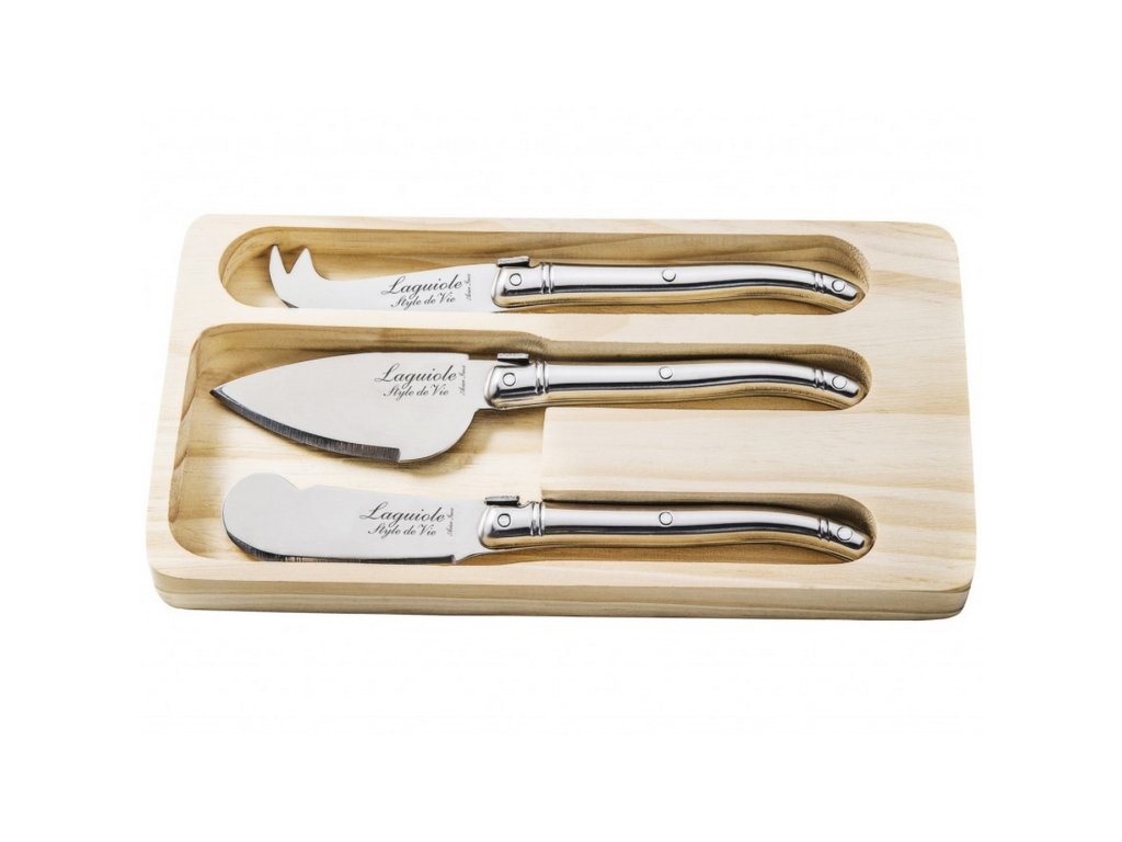 Kaasmes (set) PREMIUM, 3-delig, roestvrij staal, Laguiole