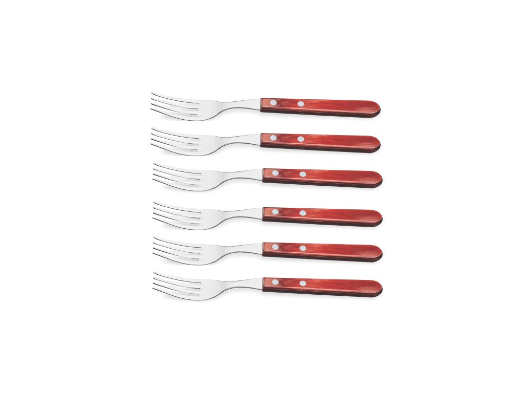 Steakvork JUMBO, set van 6 stuks, rood, Tramontina