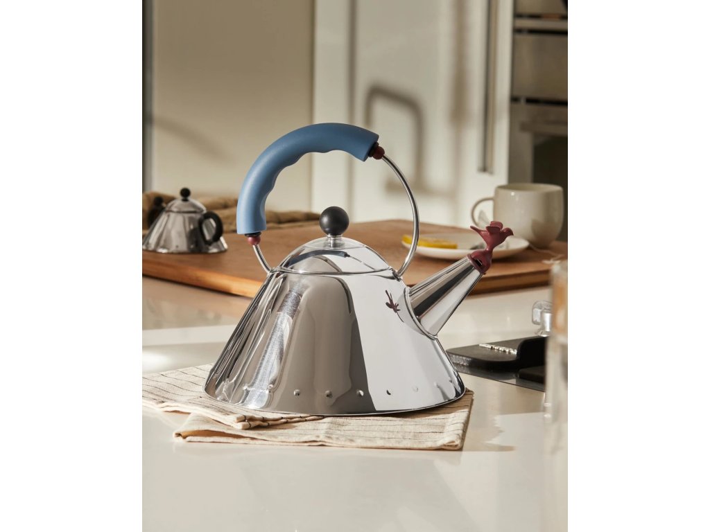 Fluitketel 9093 2 l, zilver/wit, Alessi