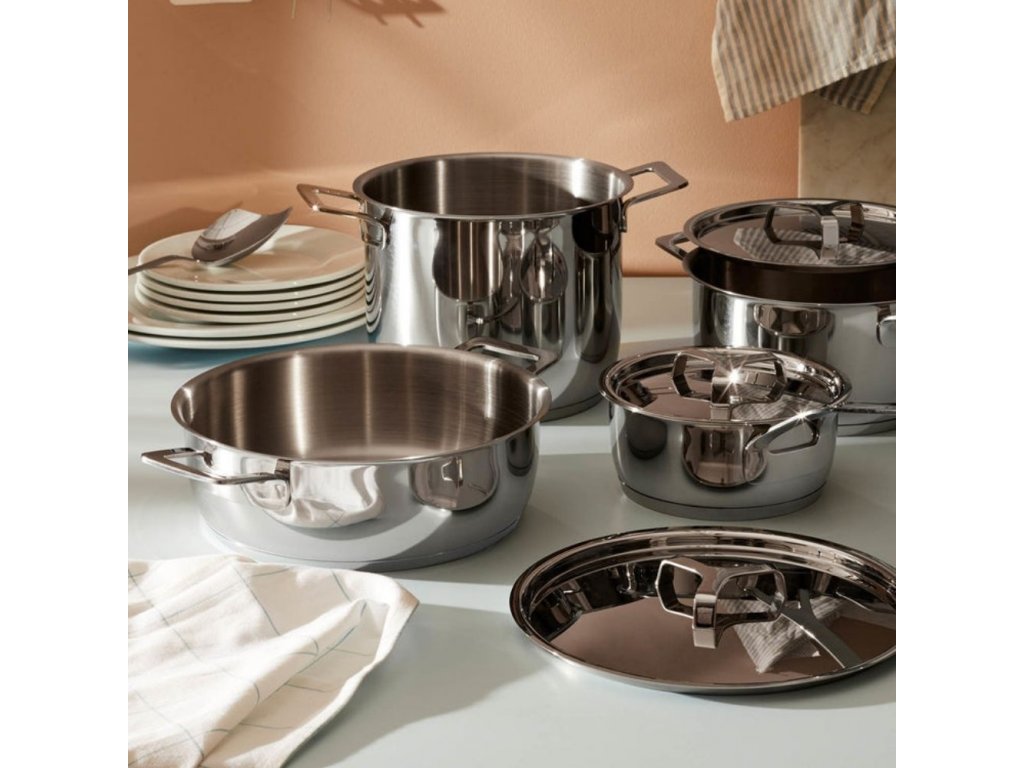 Pannenset POTS & PANS, 7-delig, roestvrij staal, Alessi