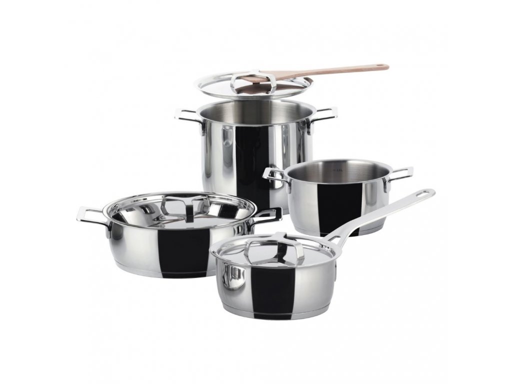Pannenset POTS & PANS, 7-delig, roestvrij staal, Alessi