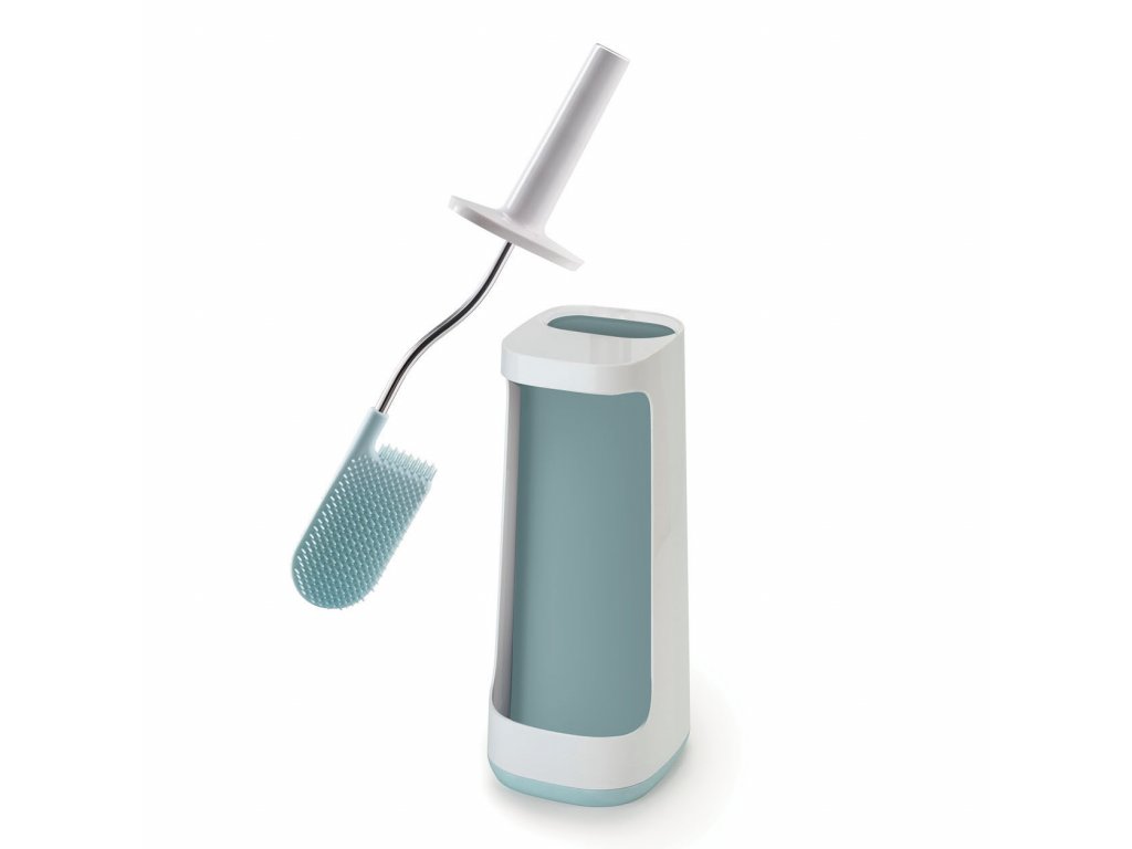 Toiletborstel met houder FLEX PLUS, wit en blauw, Joseph Joseph
