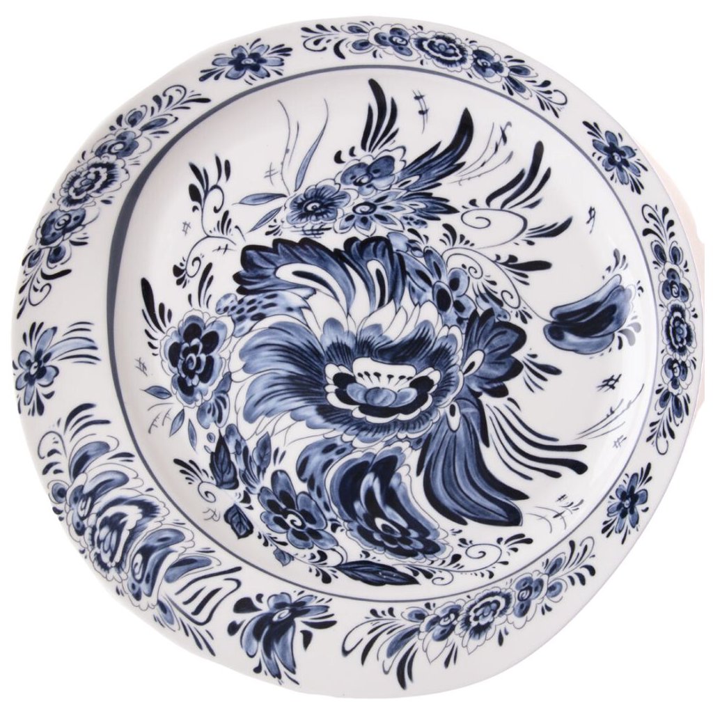 Dineerbord DIESEL CLASSICS ON ACID HOLLANDIA FLOWERS 28 cm, blauw, porselein, Seletti