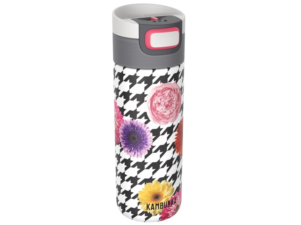 Thermosbeker ETNA 500 ml, bloemenpatchwork, roestvrij staal, Kambukka