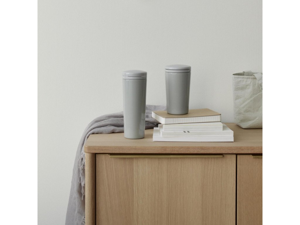 Thermosbeker CARRIE 500 ml, licht grijs, roestvrij staal, Stelton