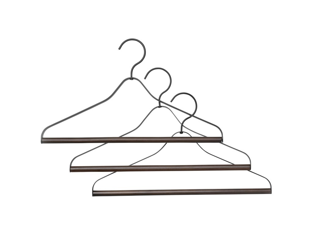 Kleerhanger 41 cm, set van 3 stuks, zwart, ijzer, stevig LIVING
