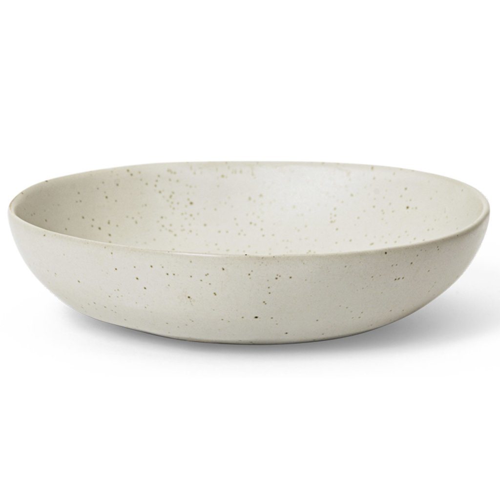 Serveerschaal FLOW 19,5 cm, wit, aardewerk, stevig LIVING
