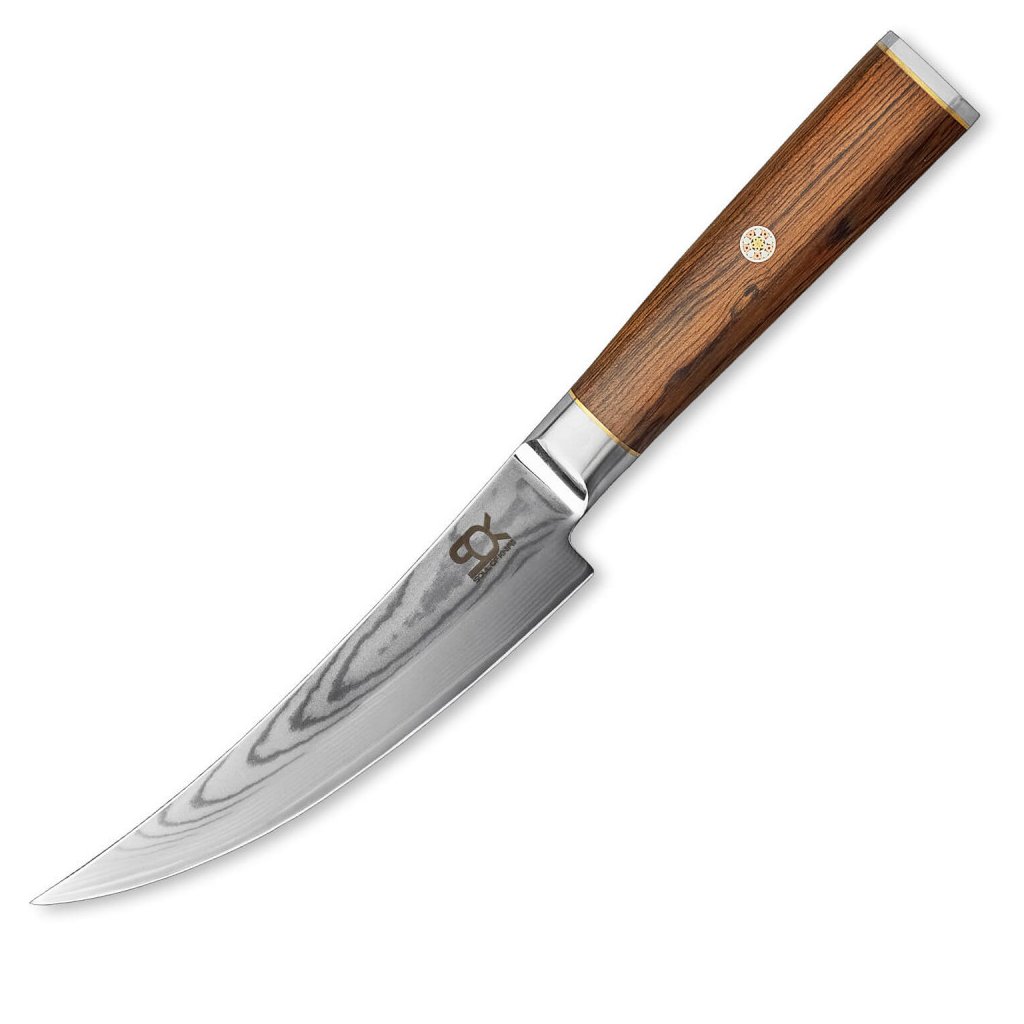 Uitbeenmes COCOBOLO-SAP WHITE DAMASCUS 15 cm, bruin, Dellinger