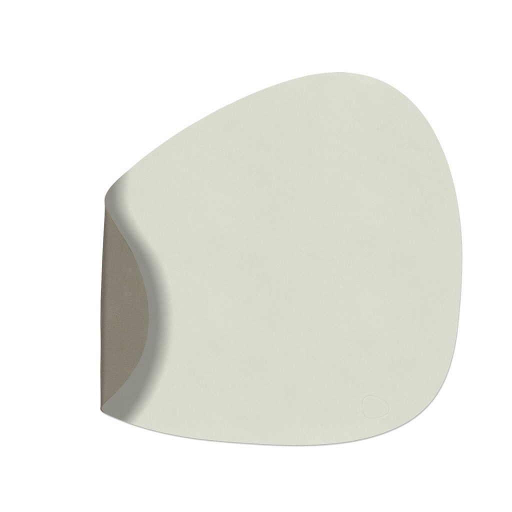 Placemat CURVE NUPO 37 x 44 cm, dubbelzijdig, linnen / donker grijs, leer, LIND DNA